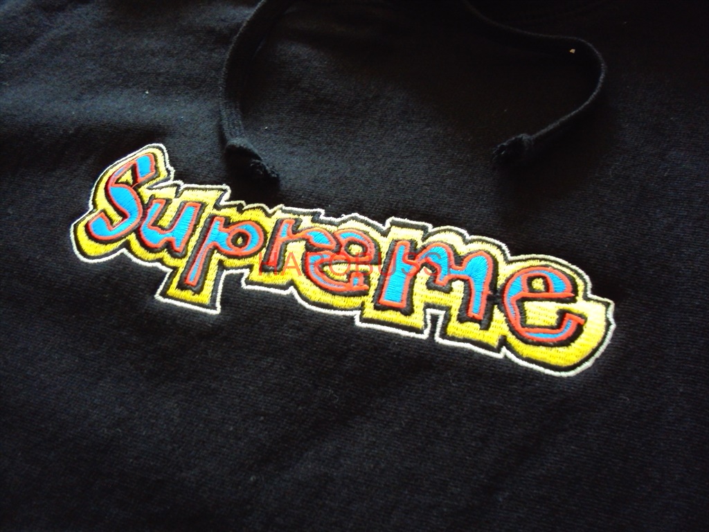Original Supreme Gonz Logo Hooded Sweatshirt black Sweat red Box Logo
